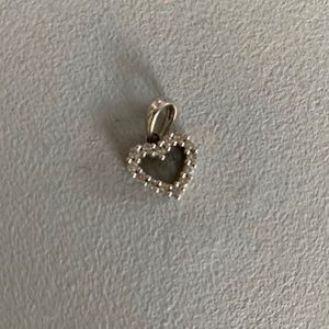 Silver Diamond Heart Pendant